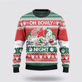 FUNSTUFFPRINT Bowling And Gnomes Lovers Gift Oh Bowly Night Ugly Christmas Sweater – Christmas Gift For Bowling Enthusiasts Ugly Sweater