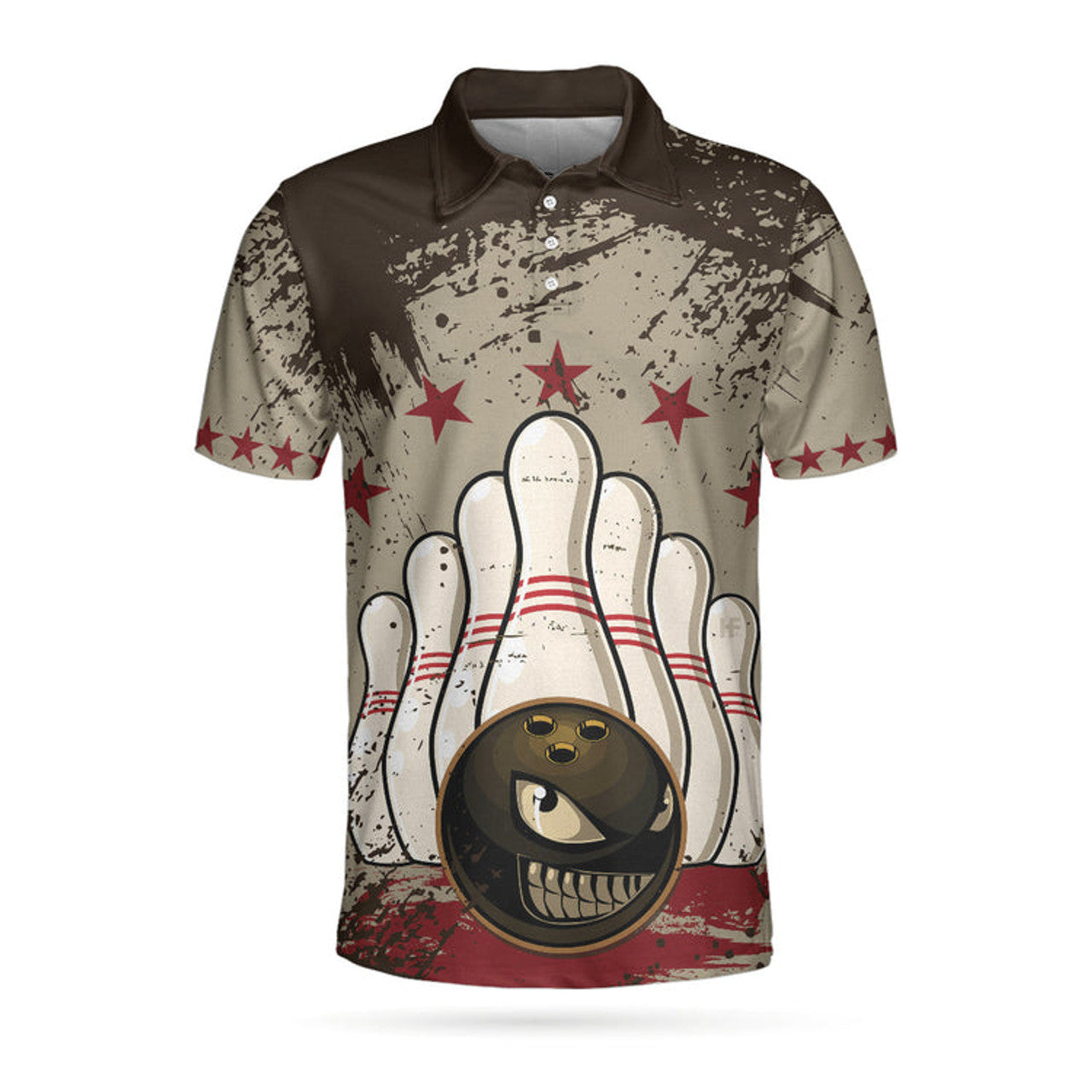 Bowling Ball Vintage Background Short Sleeve Polo Shirt, Crazy Polo Shirt, Best Bowling Shirt For Men