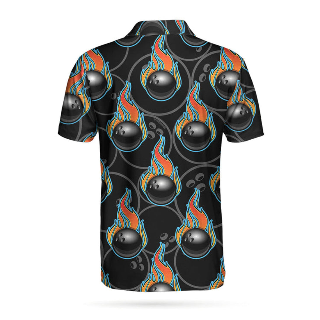 Bowling In Fire Seamless Pattern Short Sleeve Polo Shirt, Bowling Ball Polo Shirt, Best Bowling Shirt For Men