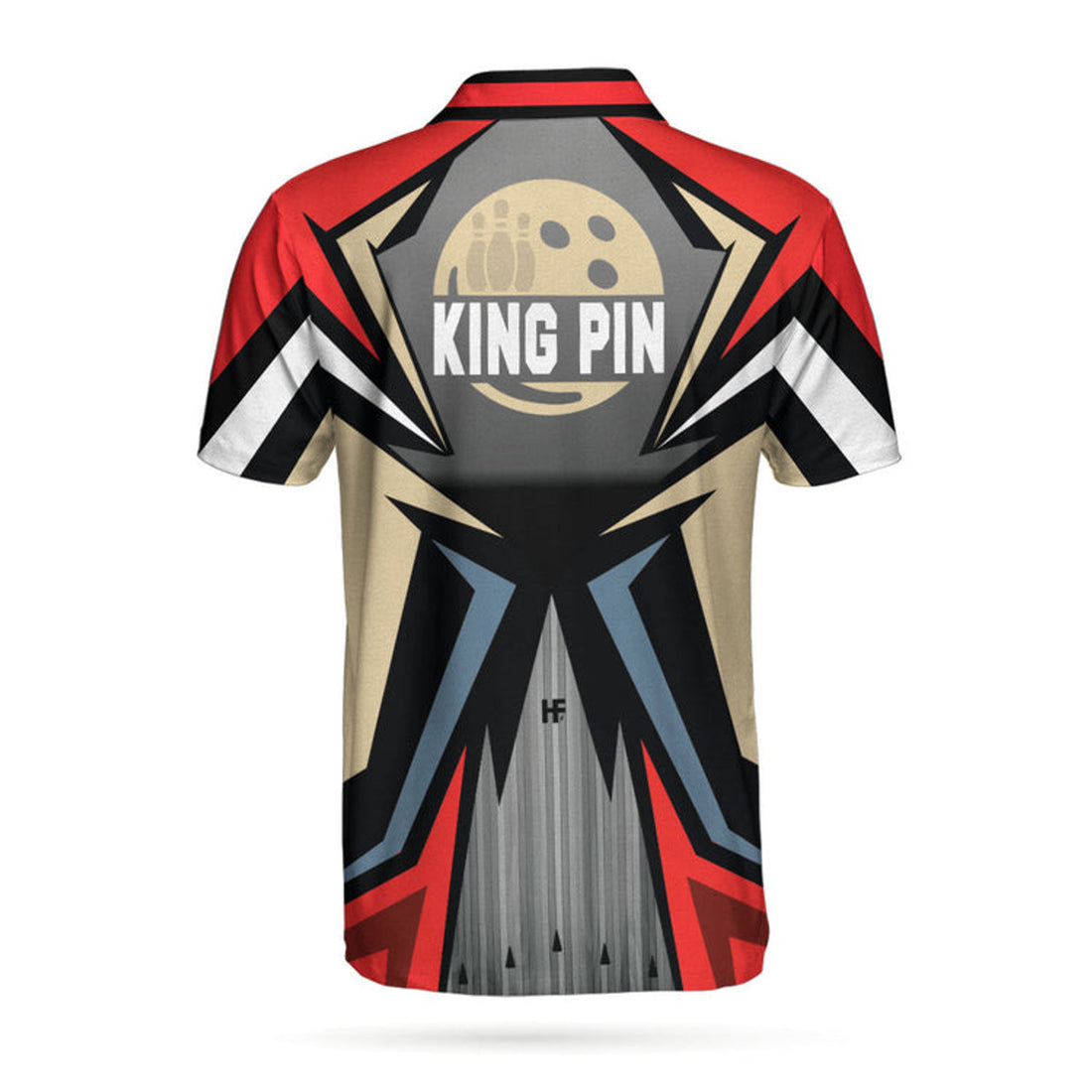 Bowling Red Kingpin Short Sleeve Polo Shirt, Bowling Alley Polo Shirt, Best Bowling Shirt For Men