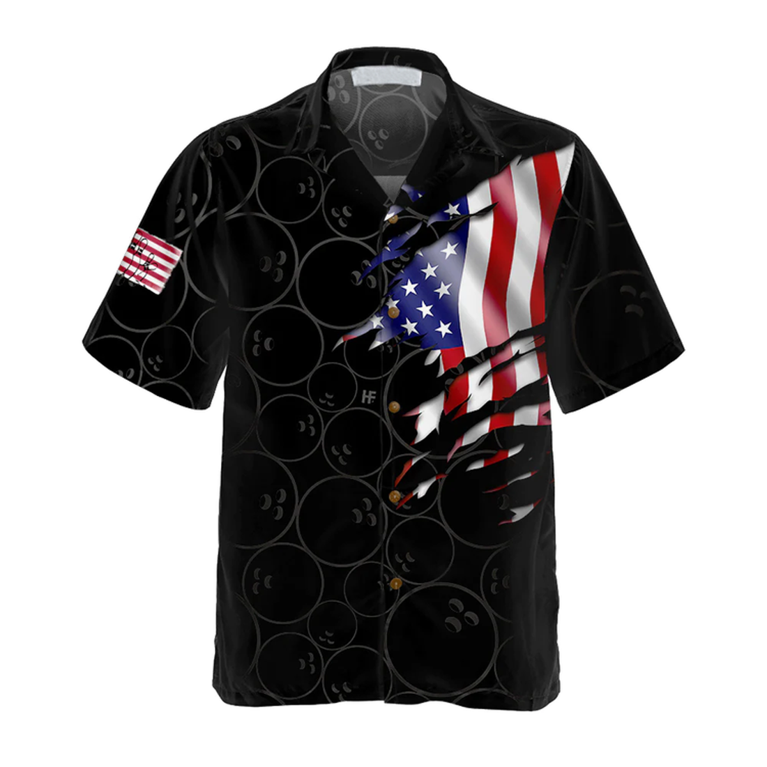 Custom Bowling Team American Flag Custom Hawaiian Shirt, Personalized Bowling Shirt For Men & Women, Uniform Bowling Team Shirt