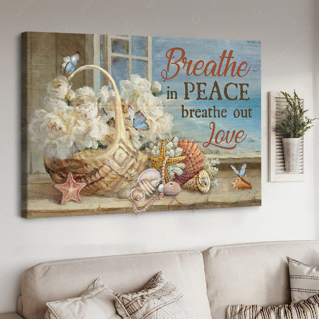 Breathe In Peace Breathe Out Love, Poster Decor, Wall Poster Poster and Canvas