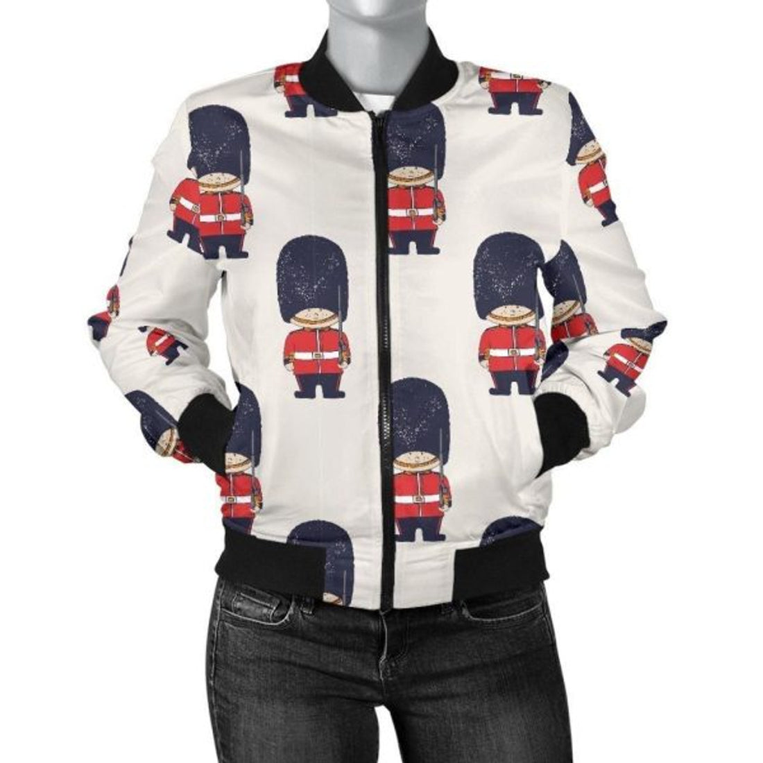 FUNSTUFFPRINT British Army Pattern Print Women Casual 3D Bomber Jacket