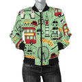 FUNSTUFFPRINT British Print Pattern Women Casual 3D Bomber Jacket