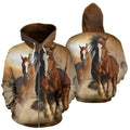 FUNSTUFFPRINT Horse Couple 3D Hoodie and Zip Hoodie