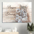 Brown Cat Drawing Canvas Dandelion Field Canvas Cat Lover Prayers Go Up Blessings Go Down Canvas Wall Art - Christian Wall Decor