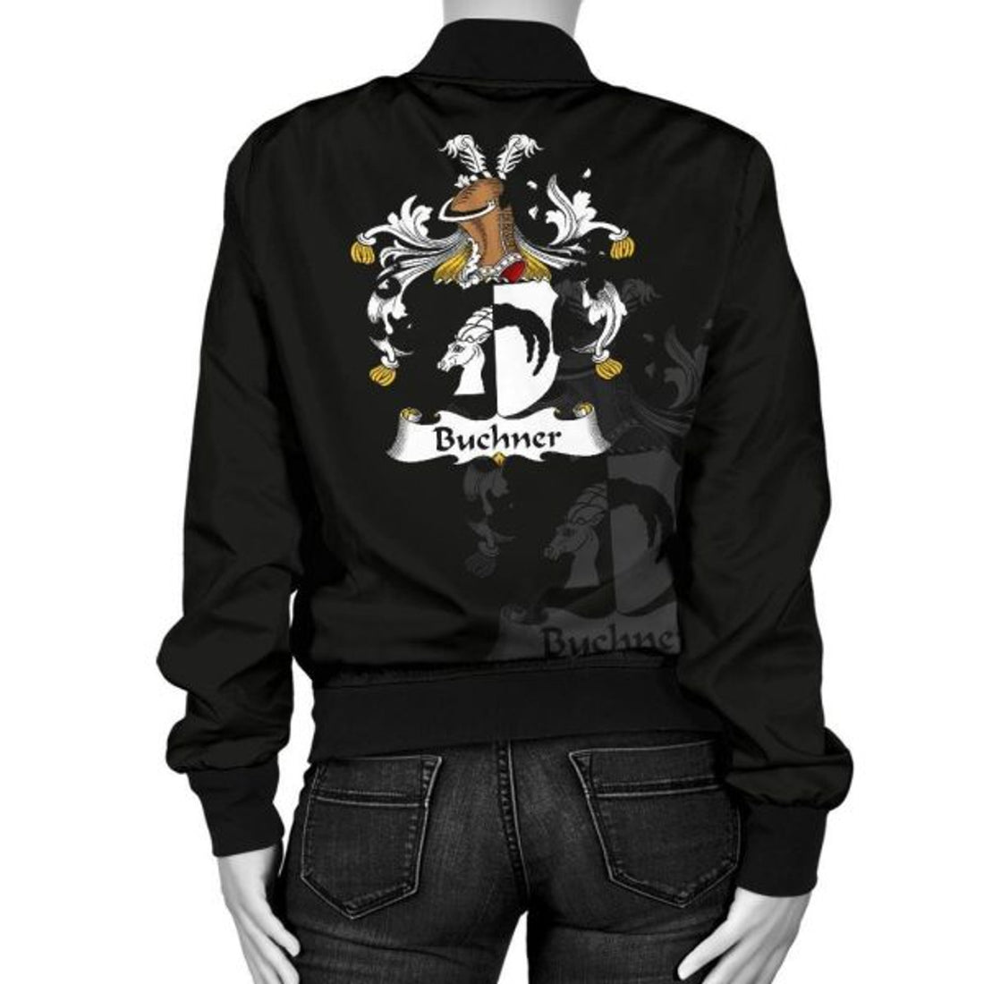 FUNSTUFFPRINT Buchner (Correction) Germany Men's Bomber Jacket - German Family Crest 3D Bomber Jacket