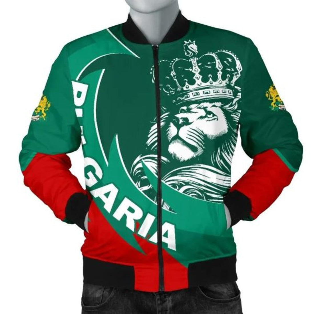 FUNSTUFFPRINT Bulgaria Lion Bomber Jacket 3D Bomber Jacket