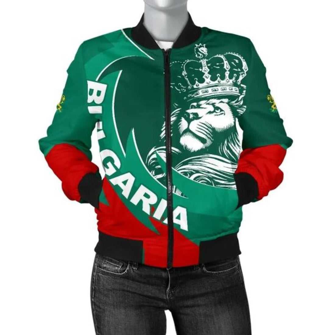 FUNSTUFFPRINT Bulgaria Lion Women's 3D Bomber Jacket
