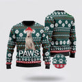 FUNSTUFFPRINT Bull Terrier Santa Printed Christmas Ugly Sweater - Pet Lover Christmas Sweater Ugly Sweater