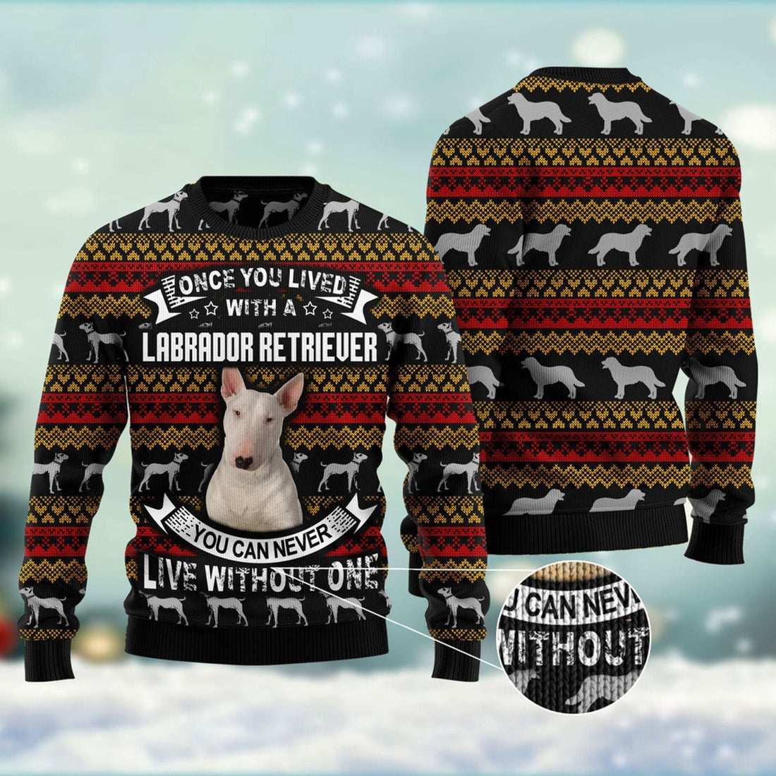 FUNSTUFFPRINT Bull Terrier Ugly Christmas Sweater, Dog Ugly Christmas Sweater, Ugly Dog Sweaters Ugly  Sweater