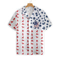 Bulldogs American Flag Hawaiian Shirt for Men, Bulldogs Summer Hawaiian Shirt, Dog Lover Shirts