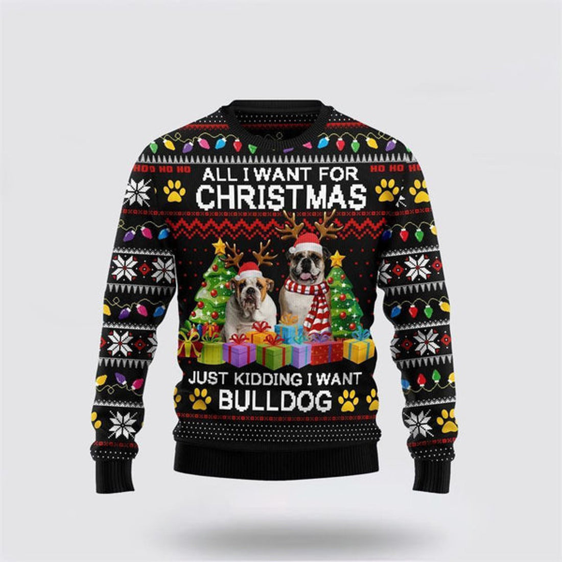 FUNSTUFFPRINT Bulldogs Ugly Christmas Sweater For Men And Women, Gift For Christmas, Best Winter Christmas Outfit Ugly  Sweater