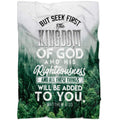 FUNSTUFFPRINT But Seek First The Kingdom Of God Matthew 633 Fleece Blanket - Christian Blanket - Bible Verse Blanket