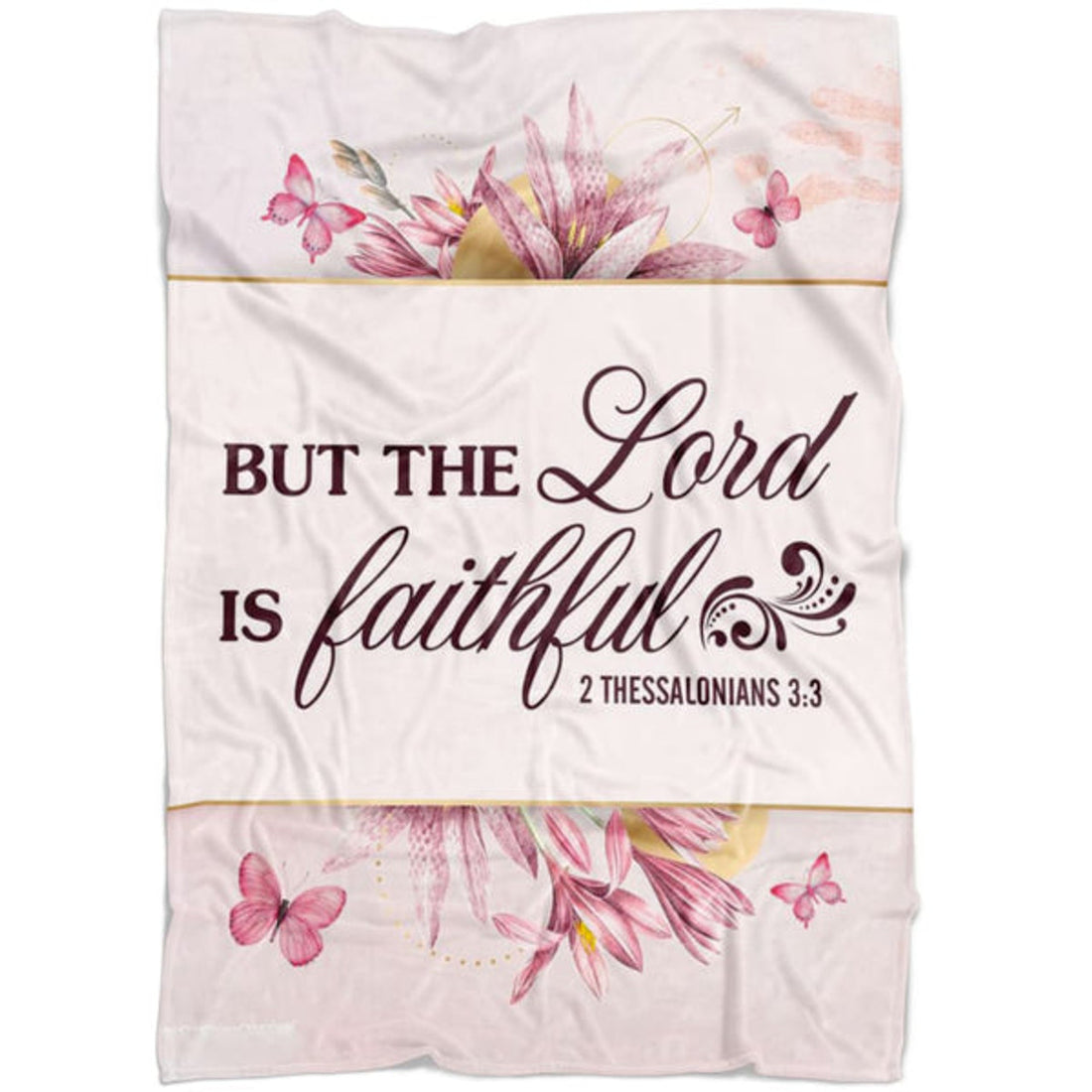FUNSTUFFPRINT But The Lord Is Faithful 2 Thessalonians 33 Fleece Blanket - Christian Blanket - Bible Verse Blanket