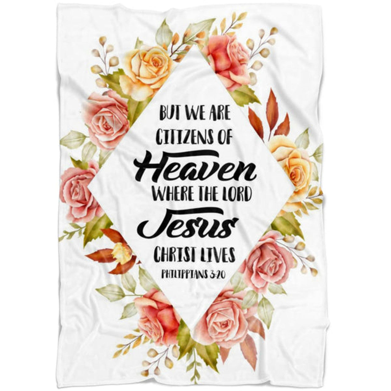FUNSTUFFPRINT But We Are Citizens Of Heaven Philippians 320 Fleece Blanket - Christian Blanket - Bible Verse Blanket