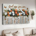 Butterfly Flower, Poster Decor, God Says You Are Unique Special Lovely Precious Strong Chosen Poster and Canvas