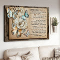 Butterfly Poster, Letter From Heaven When Tomorrow Starts Withour Me And I’m Not Here To See Poster and Canvas