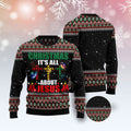 FUNSTUFFPRINT Butterfly All About Jesus Ugly Christmas Sweater - Xmas Gifts For Him Or Her - Christmas Gift For Friends  Ugly  Sweater