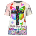 FUNSTUFFPRINT Butterfly Cross Faith Hope Love Fight Cancer In All Colors 3d Shirts - Christian T-Shirts For Men And Women
 3D T-shirt