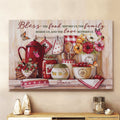 Butterfly Kitchen Utensils And Tools Bless The Food Before Us Canvas Wall Art - Christian Poster - Religious Wall Decor