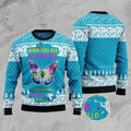 FUNSTUFFPRINT Butterfly Nearby Say Hello Ugly Christmas Sweater, Christmas Sweater, Ugly Sweater, Funny Xmas Sweaters Ugly Sweater
