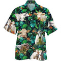Chorolais Cow Tropical Hawaiian Button Up Shirt, Cows lovers Hawaiian Shirt for men, Women