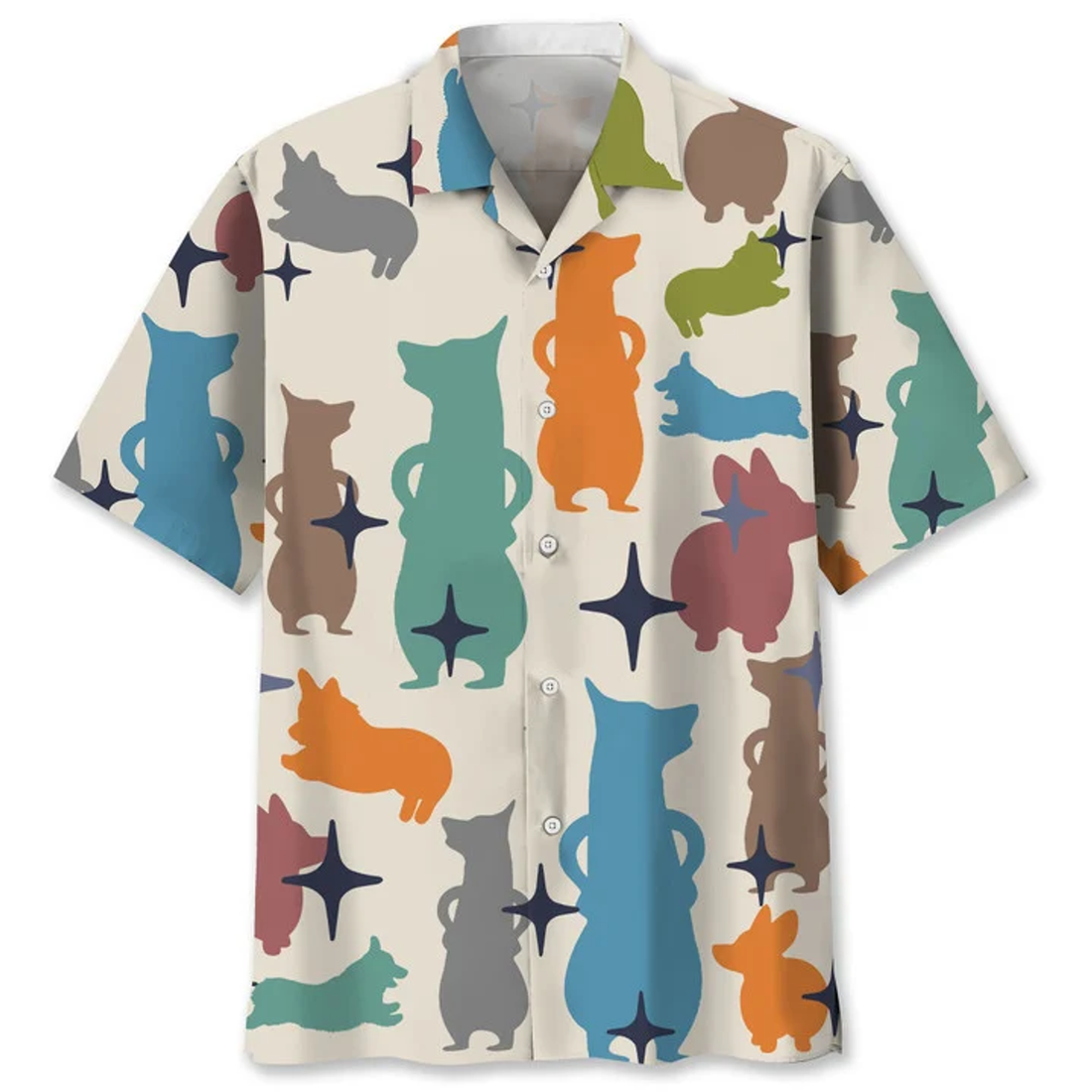 Corgi vintage Hawaiian Shirt, Hawaiian shirt for men, Summer gift for Dog lovers