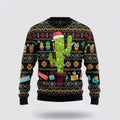 FUNSTUFFPRINT Cactus Wearing Santa Claus Hat Ugly Sweater - Christmas Gifts For Frends Ugly Sweater