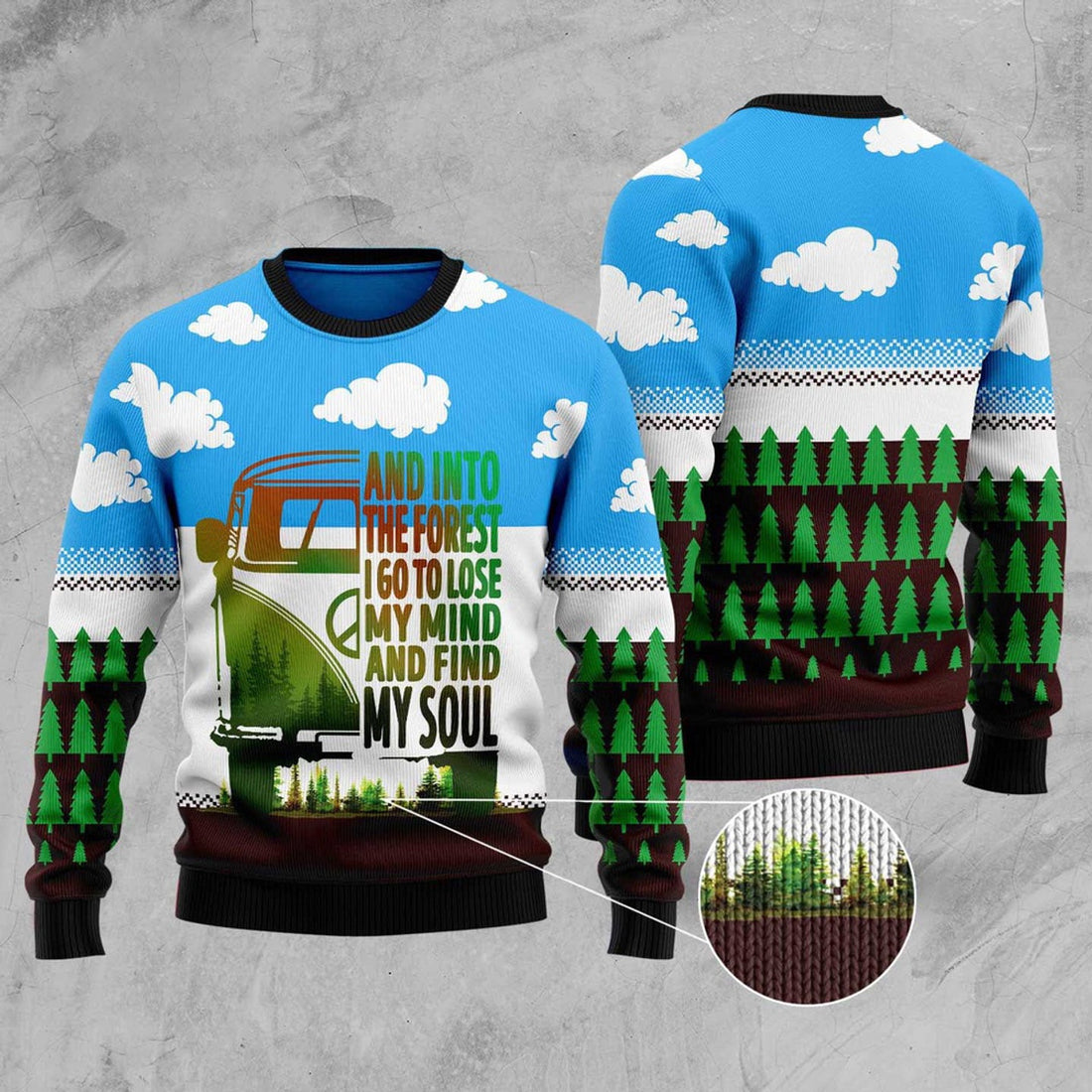 FUNSTUFFPRINT Camping Forest My Soul Ugly Christmas Sweater, Christmas Sweater, Ugly Sweater, Funny Xmas Sweaters Ugly Sweater