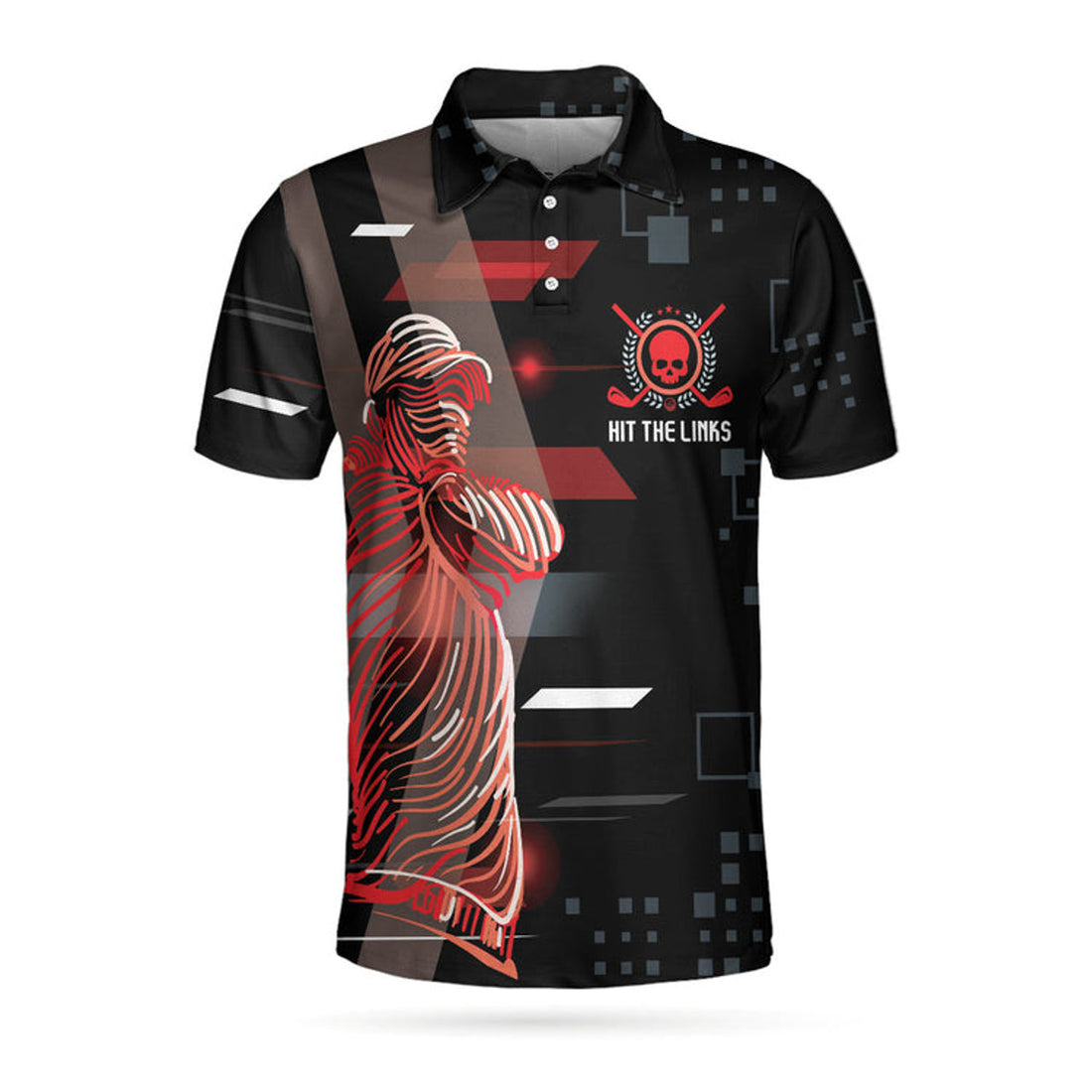 Can'T Wait To Hit The Links Golf Digital Style Polo Shirt, Modern Skull Polo Shirt, Best Golf Shirt For Men