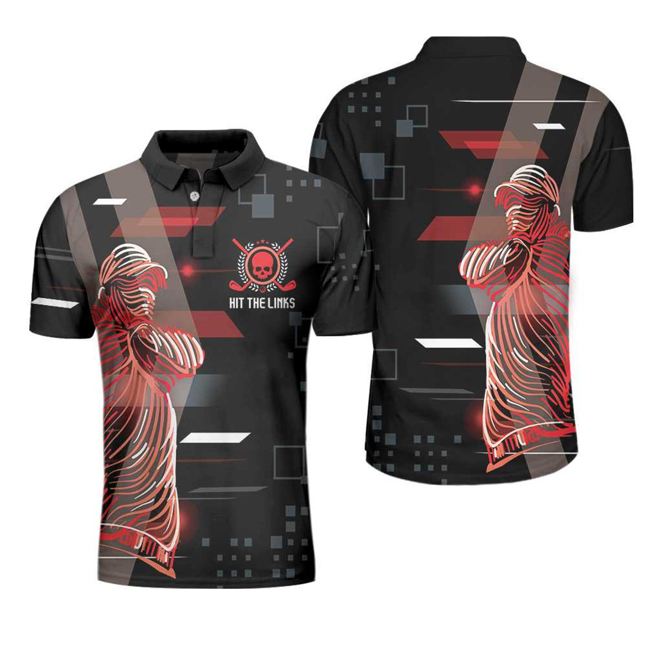 Can'T Wait To Hit The Links Golf Digital Style Polo Shirt, Modern Skull Polo Shirt, Best Golf Shirt For Men