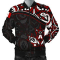 FUNSTUFFPRINT Canada Day Men's Bomber Jacket - Haida Maple Leaf Style Tattoo Black 3D Bomber Jacket