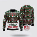 FUNSTUFFPRINT Cane Corso Through The Snow Christmas Ugly Sweater - Pet Lover Christmas Sweater Ugly Sweater