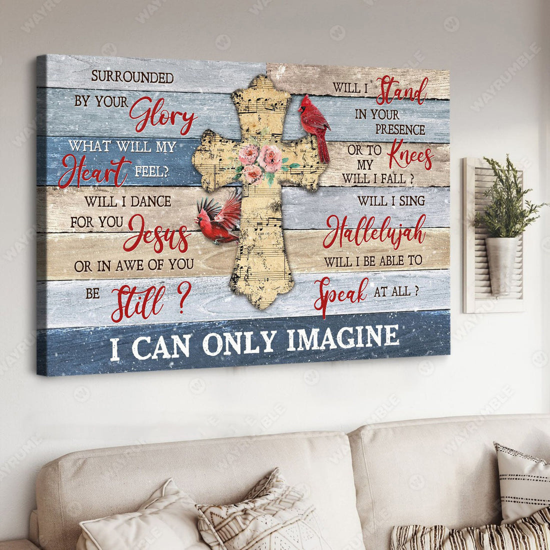 Cardinal Bird, God Cross, Surrounded By Your Glory, What Will My Heart Feel, Will I Dance For You Jesus Poster and Canvas