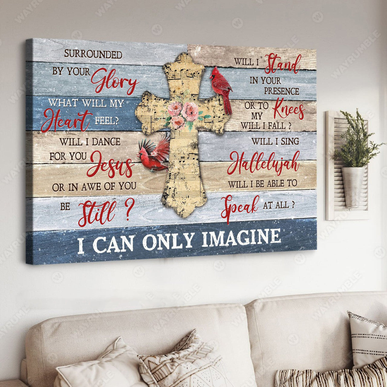 Cardinal Bird, God Cross, Surrounded By Your Glory, What Will My Heart Feel, Will I Dance For You Jesus Poster and Canvas