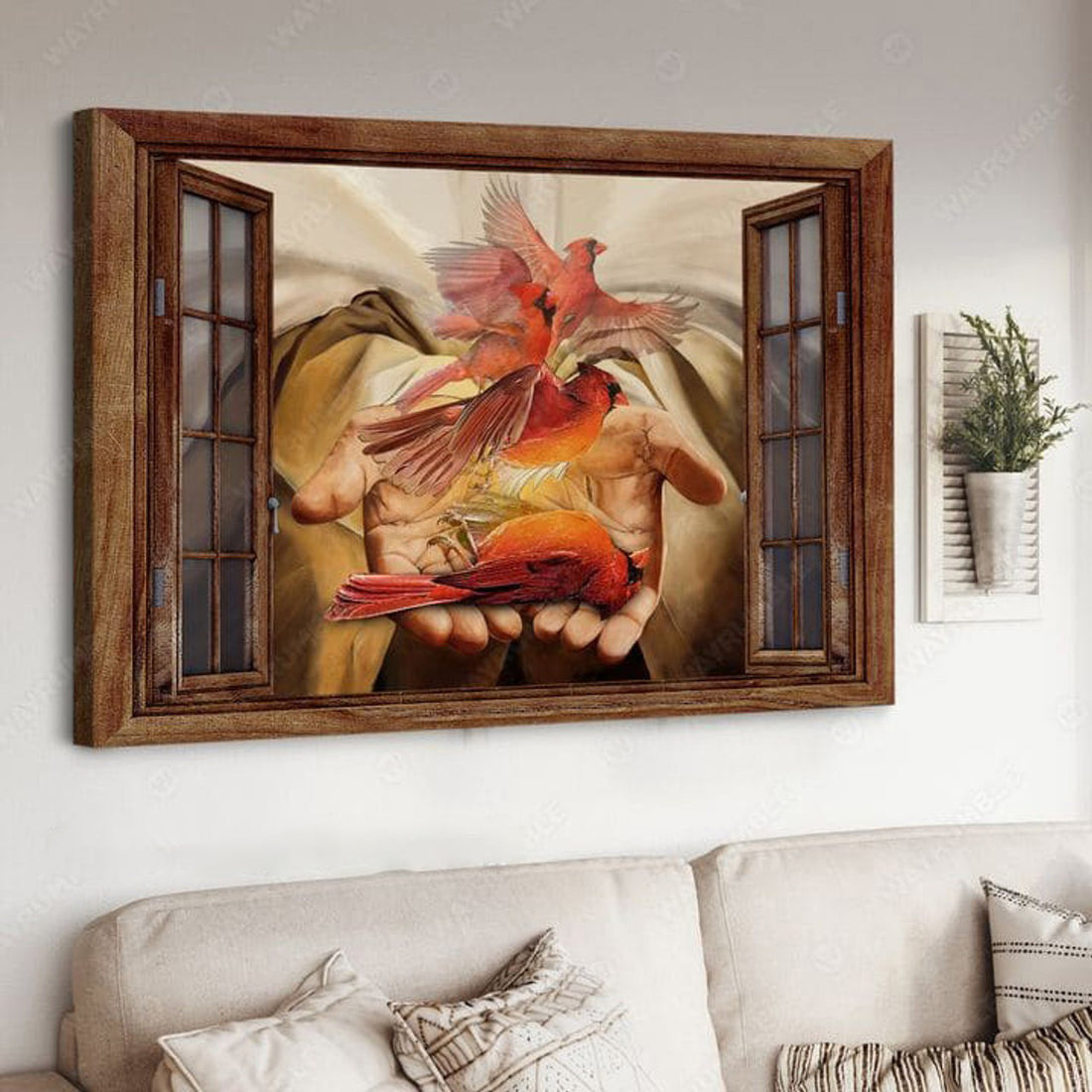 Cardinal Bird, Window Poster, Angel Bird, God Poster Poster and Canvas