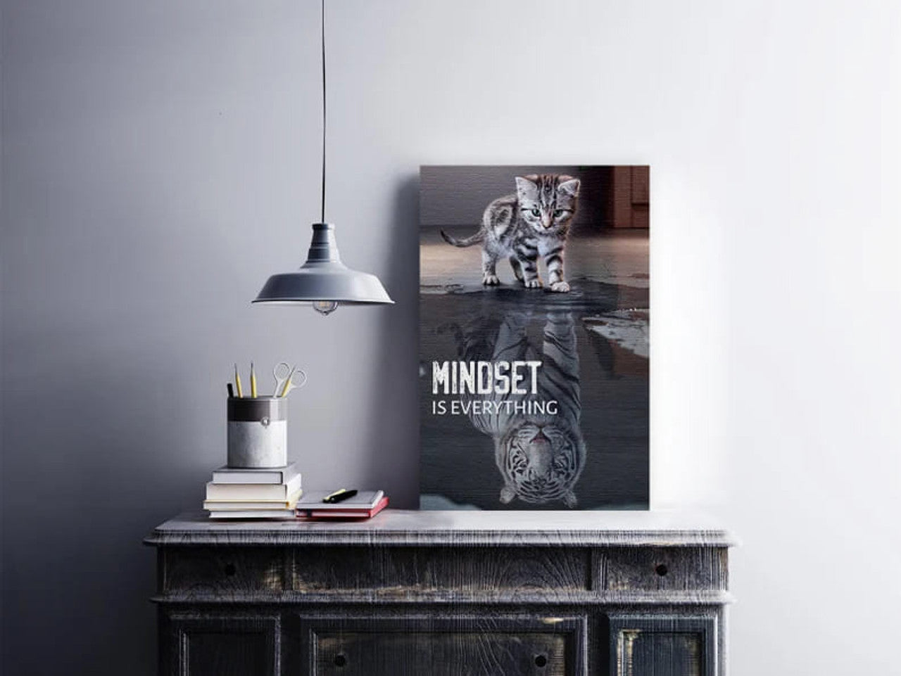 Cat And Tiger, Mindset Is Everything, Poster Decor Poster and Canvas