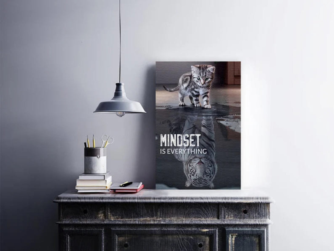 Cat And Tiger, Mindset Is Everything, Poster Decor Poster and Canvas