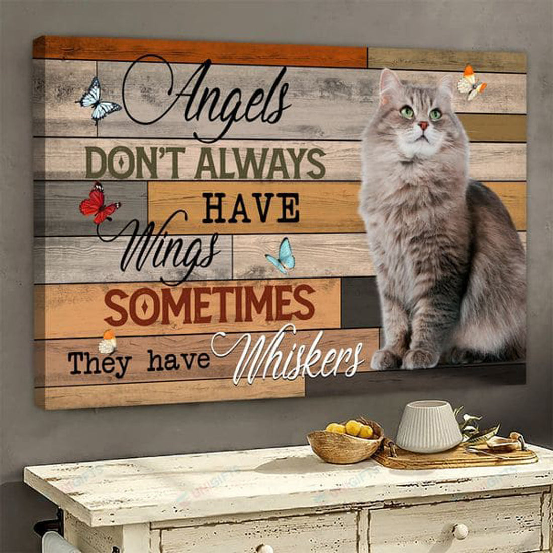 Cat Lover, Angels Don’t Always Have Wings, Sometimes They Have Whiskers Poster and Canvas
