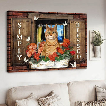 Cat Lover, Butterfly Flower, Simply Blessed, Poster Decor Poster and Canvas
