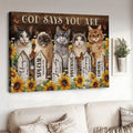 Cat Lover, Butterfly Sunflower Poster, God Says You Are Chosen, Strong Precious Forgiven Unique Lovely Poster and Canvas