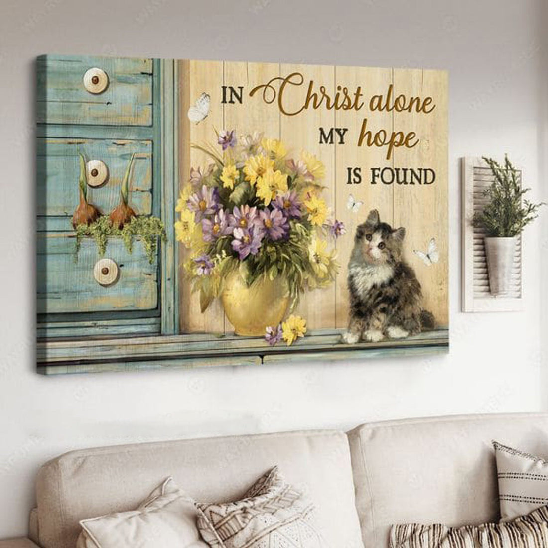 Cat Lover, In Christ Alone, My Hope Is Found Poster and Canvas