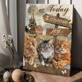 Cat Lover, Today I Choose Joy, Butterfly And Cat Poster and Canvas