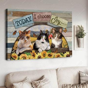 Cat Lover, Today I Choose Joy, Tudedad Poster and Canvas
