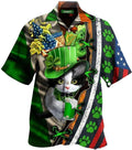 Cat St Patrick's Day Hawaiian Shirt, Shamrock Shirt, Irish hawaiian Shirt