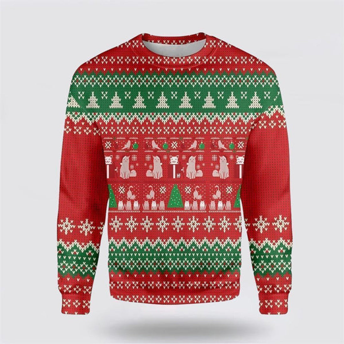 FUNSTUFFPRINT Cat Christmas Present Ugly Christmas Sweater For Men And Women, Best Gift For Christmas, Christmas Fashion Winter Ugly  Sweater