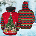 FUNSTUFFPRINT 3D Cat Christmas Tree 1 All Over 3D Hoodie and Zip Hoodie
