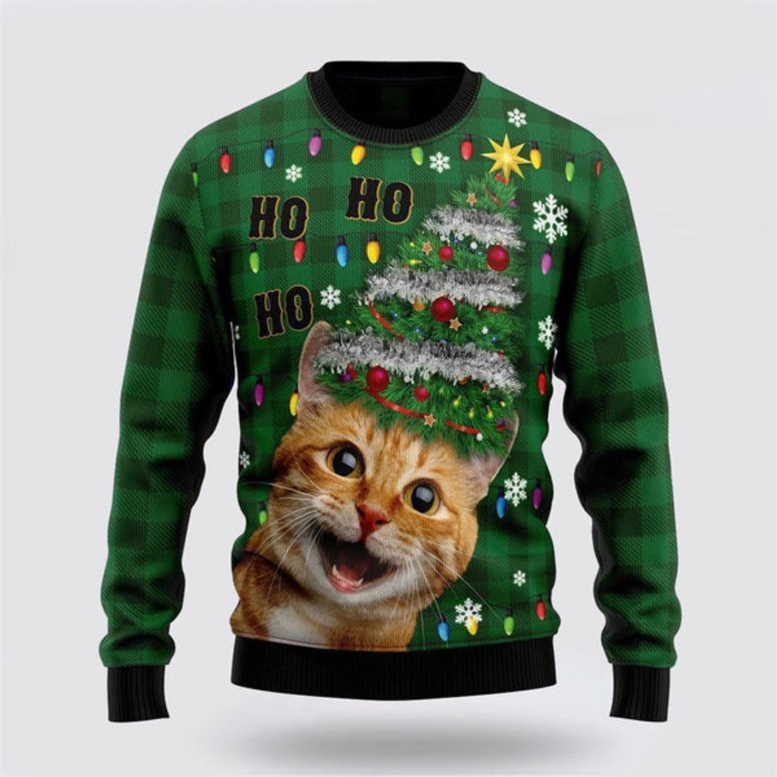FUNSTUFFPRINT Cat Christmas Tree Ugly Christmas Sweater For Men And Women, Best Gift For Christmas, Christmas Fashion Winter Ugly  Sweater