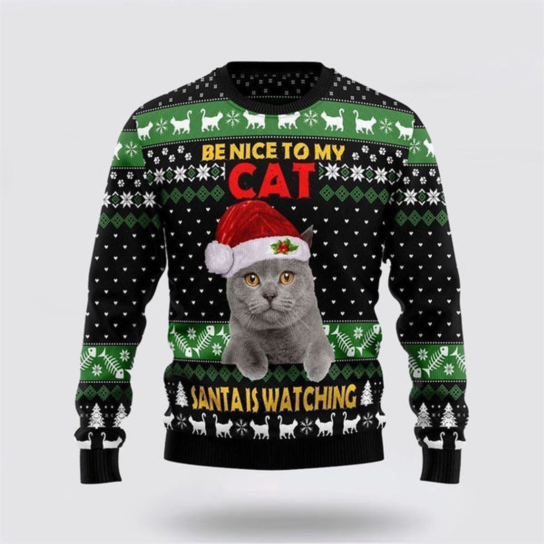 FUNSTUFFPRINT Cat Cute Witcher Noel Mc Ugly Christmas Sweater For Men And Women, Best Gift For Christmas, Christmas Fashion Winter Ugly  Sweater